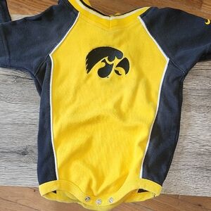 Nike Black and Yellow Baby Onesie